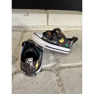 Converse All Star Gamer Sneakers Infant Size 3 Black Multicolor Hook Loop